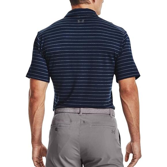 Under Armour Men's MEDIUM UA Performance Polo Shirt Top, Blue / Gray - Picture 2 of 8
